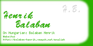 henrik balaban business card